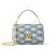 【包税】Louis Vuitton/路易威登 23新款 女士中号灰蓝色菱形绗缝羊皮革扭锁翻盖单肩包 M24186