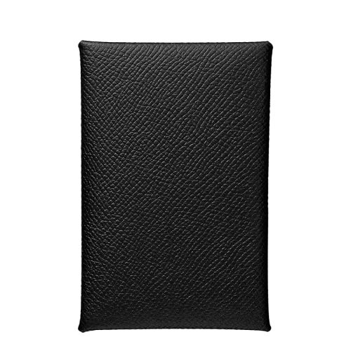 【包税】HERMES/爱马仕 Calvi系列 女士黑色小牛皮银按扣闭合卡片夹H044164CK89