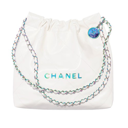 CHANEL/香奈儿24新款 女士小号白色亮面小牛皮手提包AS3260B1500010601（新品包包）
