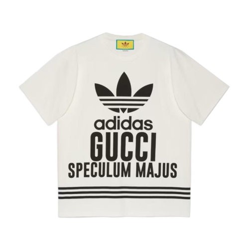 【服装】GUCCI/古驰 男士白色棉质联名款徽标单词印花宽松T恤616036XJEW19095